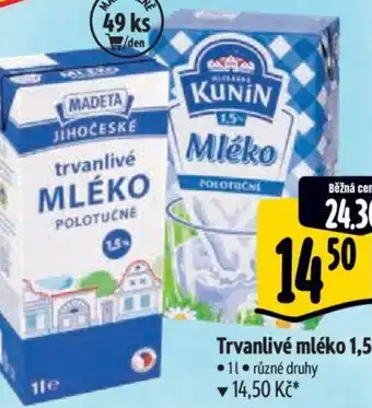 Albert Trvanlivé mléko 1,5% nabídka