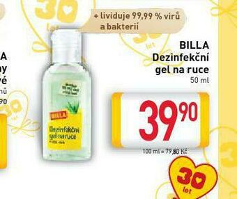 Billa Billa dezinfekční gel nabídka