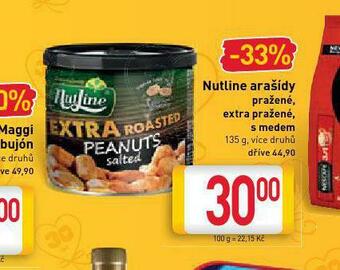 Billa Nutline arašídy pražené, solené nabídka