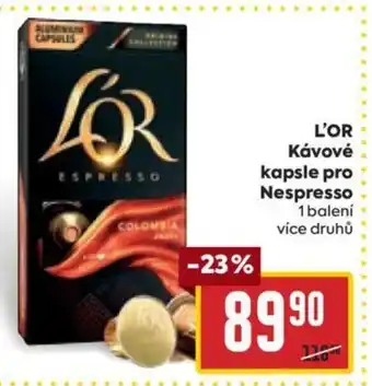 Billa L'OR Κάνονέ kapsle pro Nespresso nabídka