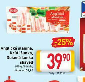 Billa Dušená šunka shaved nabídka
