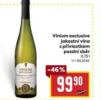 Billa Vinium exclusive jakostní vína s přívlastkem pozdní sběr 0,75L nabídka