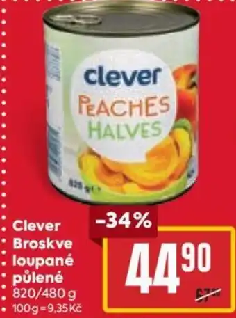 Billa Clever Broskve loupané půlené nabídka