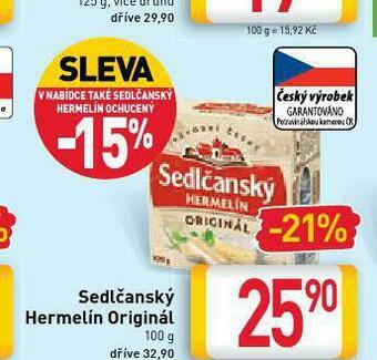 Billa Sedlčanský hermelín original nabídka