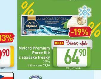 Billa Mylord premium porce filé z aljašské tresky nabídka