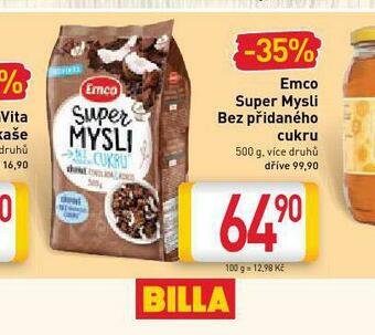 Billa Emco super mysli bez přidaného cukru nabídka