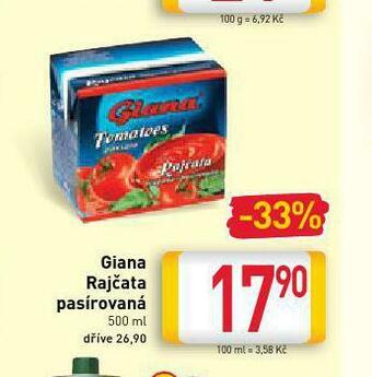Billa Giana rajčata pasírovaná nabídka