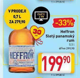 Billa Heffron 5letý panamský rum nabídka