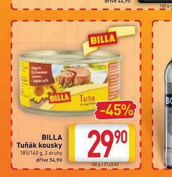 Billa Billa tuňák kousky nabídka