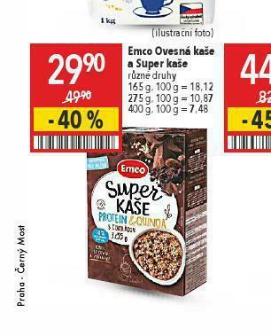 Globus Emco ovesná kaše a super kaše nabídka