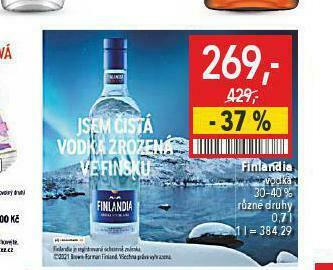 Globus Finlandia vodka nabídka