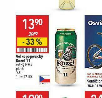 Globus Pivo velkopopovický kozel 11 nabídka