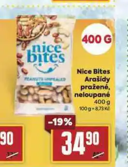 Billa Nice bites arašídy pražené, neloupané nabídka