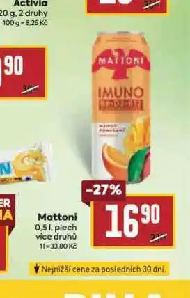 Billa Mattoni plech nabídka