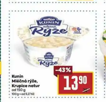 Billa Kunín mléčná rýže, krupice natur nabídka