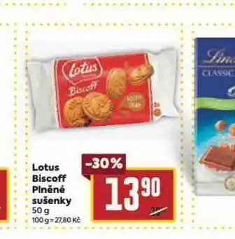 Billa Lotus biscoff plněné sušenky nabídka