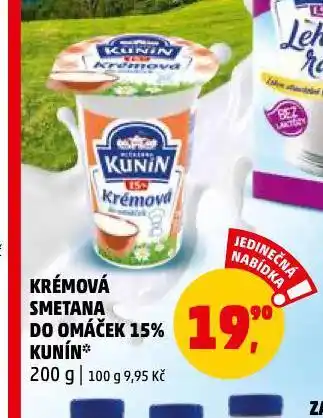 Penny Market Krémová smetana do omáček 15% kunín nabídka