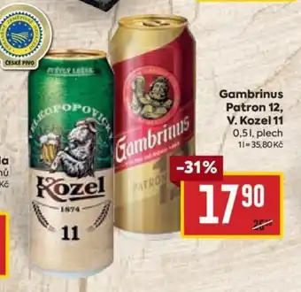 Billa Gambrinus Patron 12, V. Kozel 11 nabídka