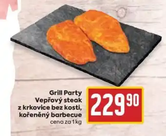 Billa Grill Party Vepřový steak z krkovice bez kosti, kořeněný barbecue nabídka