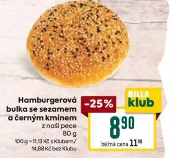 Billa Hamburgerová bulka se sezamem a černým kmínem nabídka