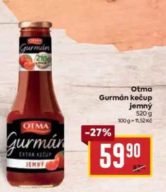 Billa Otma Gurmán kečup jemný 520 g nabídka