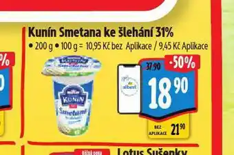 Albert Kunín smetana ke šlehání 31% nabídka