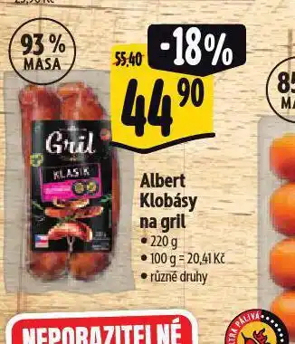 Albert Albert klobásy na gril nabídka