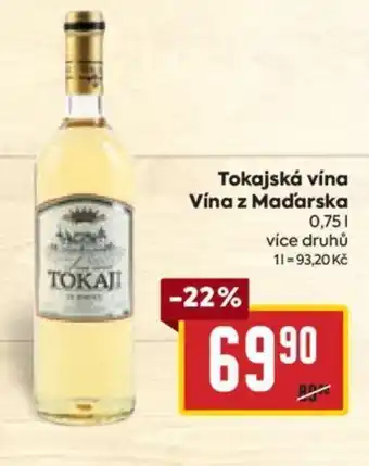 Billa Tokajská vína Vína z Maďarska 0.75L nabídka