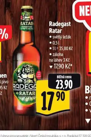 Albert Pivo radegast ratar nabídka