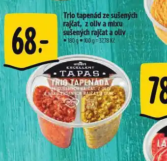 Albert Trio tapenáda ze sušených rajčat, z oliv a mixu sušených rajčat a oliv nabídka