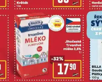 Billa Trvanlivé mléko 3,5% nabídka