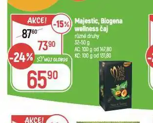 Globus Majestic, biogena wellness čaj nabídka