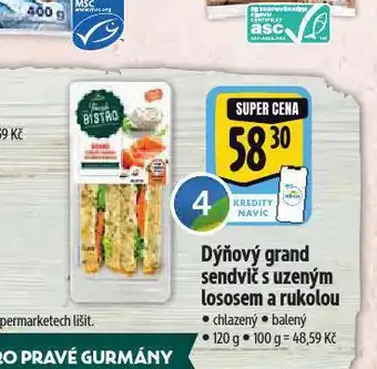 Albert Dýňový grand sendvič s uzeným lososem a rukolou nabídka