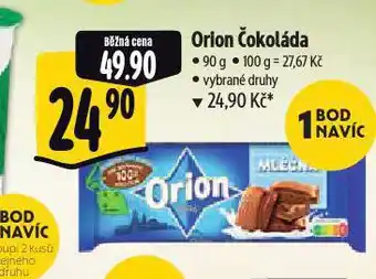 Albert Orion čokoláda nabídka