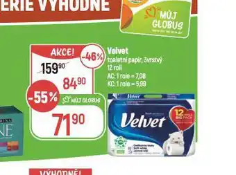 Globus Velvet toaletní papír nabídka