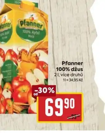 Billa Pfanner 100% džus nabídka