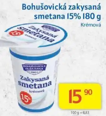 Kubík potraviny Bohušovická zakysaná smetana 15% 180 g nabídka