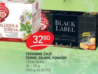 Flop TEEKANNE ČAJE ČERNÉ, ZELENÉ, FUNKČNÍ nabídka