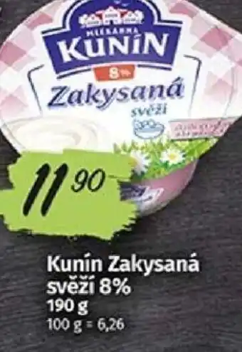 COOP TIP Kunín Zakysaná svěží 8% 190 g nabídka