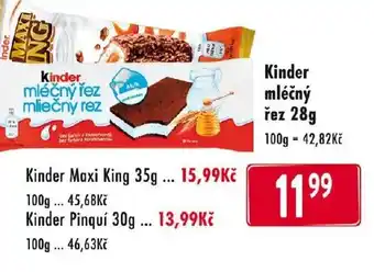 Qanto Kinder mléčný řez 28g nabídka