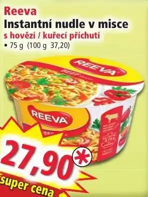Norma Reeva Instantní nudle v misce s hovězí / kuřecí příchutí nabídka