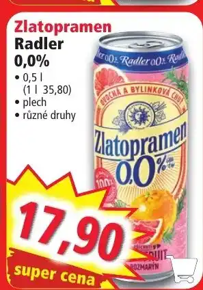 Norma Zlatopramen Radler 0,0% 0.5L nabídka
