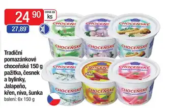 Qanto Tradiční pomazánkové choceňské 150 g pažitka, česnek a bylinky, Jalapeňo, křen, niva, šunka nabídka