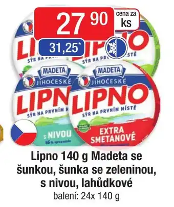 Lipno 140 g Madeta se šunkou, šunka se zeleninou, s nivou, lahůdkové