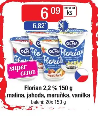 Qanto Florian 2,2% 150 g malina, jahoda, meruňka, vanilka nabídka