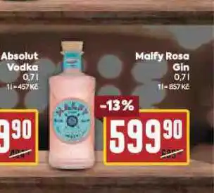 Billa Malfy rosa gin nabídka