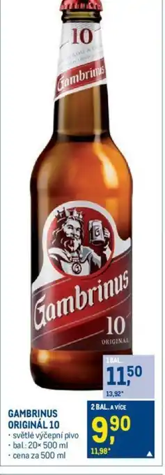 Makro GAMBRINUS ORIGINÁL 10 nabídka