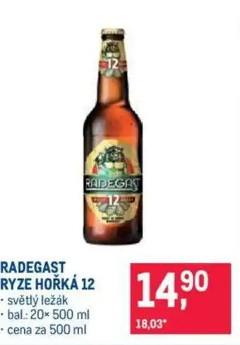 Makro RADEGAST RYZE HOŘKÁ 12 nabídka