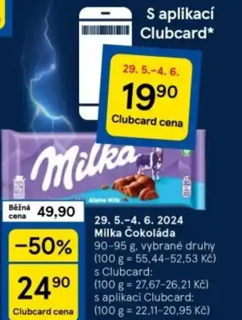 Tesco Milka Čokoláda nabídka