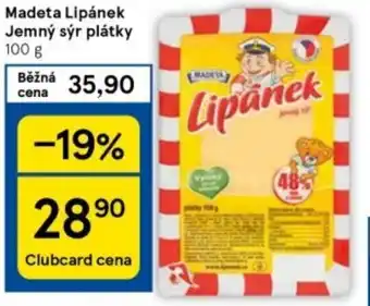 Tesco Madeta Lipánek Jemný sýr plátky nabídka